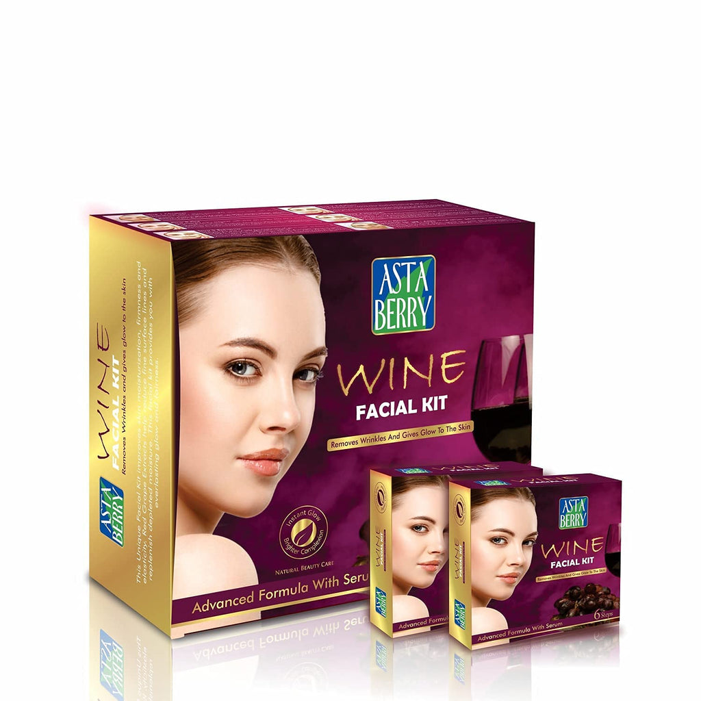 Astaberry Wine Facial Kit (12 Pouch Set)