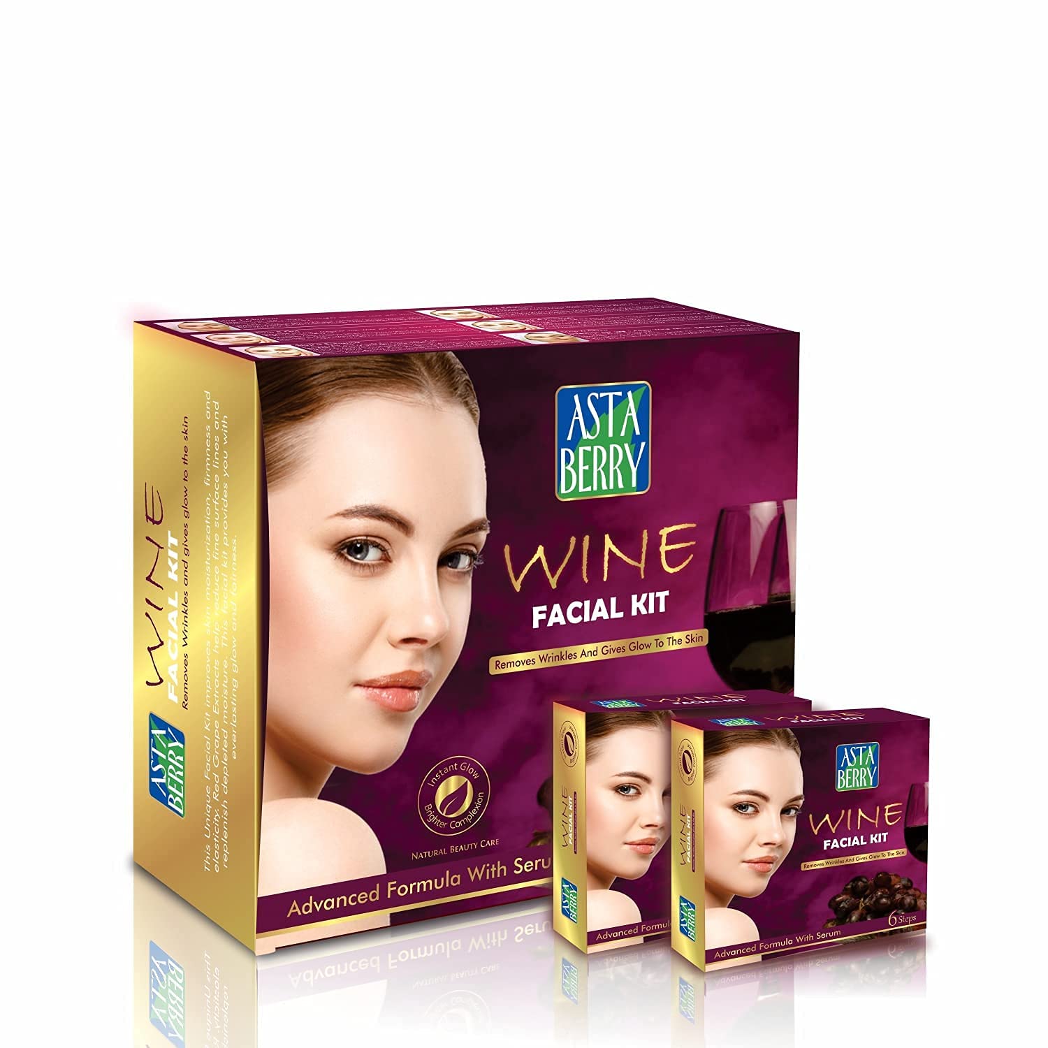 Astaberry Wine Facial Kit (12 Pouch Set)